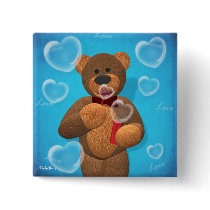 Dinky Bear blowing Heart Bubbles