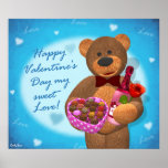 Dinky Bear with Chocolates Posters