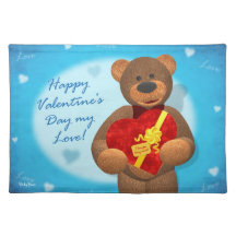 Dinky Bear with Heart Box Placemat