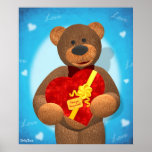 Dinky Bear with Heart Box Print