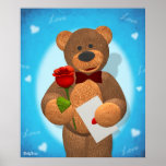 Dinky Bear with Rose Posters