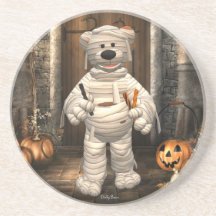 Dinky Bears Little Trick or Treat Mummy Beverage Coaster