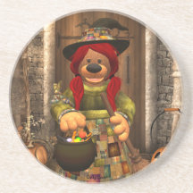 Dinky Bears Little Trick or Treat Witch Beverage Coasters