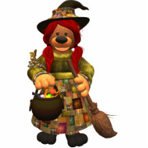 Dinky Bears Little Trick or Treat Witch Photo Sculptures