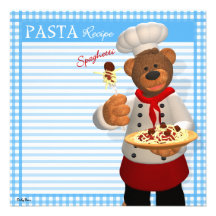 Dinky Bears Pasta Chef Invitation