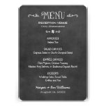 Dinner Menu Card | Black and White Chalkboard Look