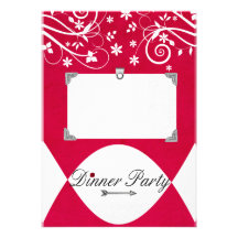 Dinner Party-Red&White Invitation