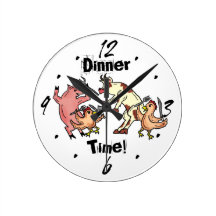 Dinner Time edible animals humour wall clock