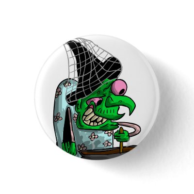 Dinnerlady Witch Button by Eggheadcheesybird