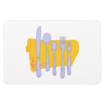 Dinnerware Cooking Design Template Rectangular Magnets