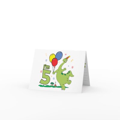 Dino 5th Birthday Invitation Card by Kewlkids