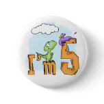 Dino Fun 5th Birthday Buttons
