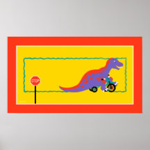 Dino Riding a Tricycle Print