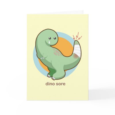Dino Sore Card by kimchikawaii