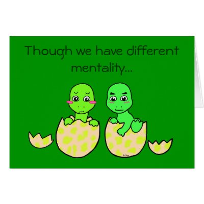 Dino Twins Greeting Card by Olluga