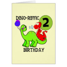 Dinosaur 2nd Birthday T-shirts and Gifts Cards