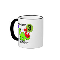 Dinosaur 3rd Birthday Tshirts and Gifts Coffee Mugs