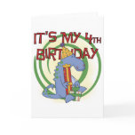 Dinosaur 4th Birthday T-shirts and Gifts Card