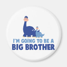 dinosaur big brother to be NEW blue Fridge Magnets
