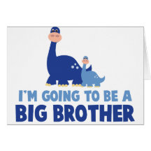 dinosaur big brother to be NEW blue Greeting Card