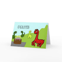 Dinosaur Birthday Party Invitation Card