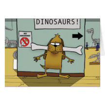 Dinosaur Bone Dog Greeting Cards