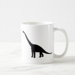Dinosaur Brontosaurus Black and White Coffee Mug