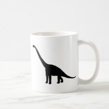 Dinosaur Brontosaurus Black and White Coffee Mug