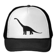 Dinosaur Brontosaurus Black and White Hats