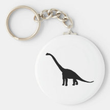 Dinosaur Brontosaurus Black and White Keychains