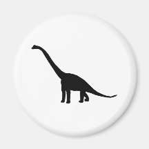 Dinosaur Brontosaurus Black and White Fridge Magnets
