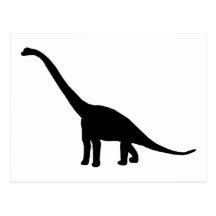 Dinosaur Brontosaurus Black and White Postcard
