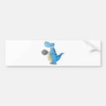 Dinosaur  Cartoon Character Bumper Sticker