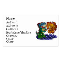 Dinosaur Dragon Cooking Marshmallows With Breath Business Card Templates
