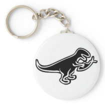 Dinosaur Eating Jesus Fish Key Chains