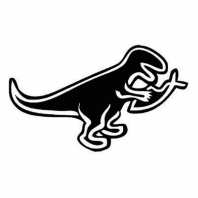 Dinosaur Eating Jesus Fish Cut Outs by passengerv