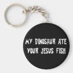 Dinosaur Eats Jesus Fish Keychain