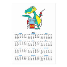 dinosaur gas pump fossil fuel cartoon business card
