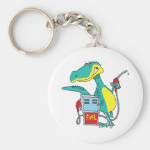 dinosaur gas pump fossil fuel cartoon keychains