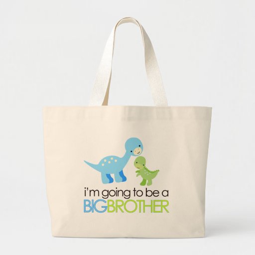 Dinosaur I'm Going to Be A Big Brother Tote Bags
