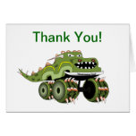 Dinosaur Monster Truck Thank You Card