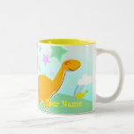 Dinosaur & Mushroom House Back to School Name Mug