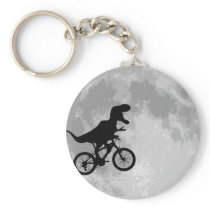 Dinosaur on a Bike In Sky With Moon