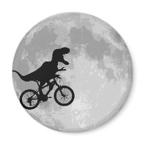 Dinosaur on a Bike In Sky With Moon