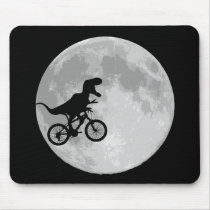 Dinosaur on a Bike In Sky With Moon