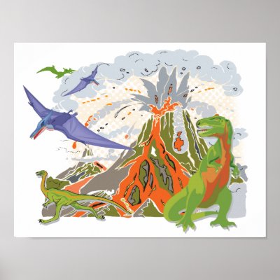 Dinosaur Print Poster by SBCSTUDIO