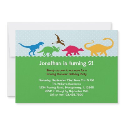 Dinosaur Stampede Birthday Party Invitation by marlenedesigner
