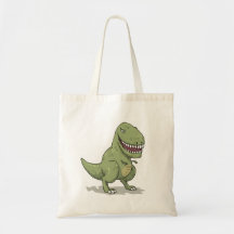 Dinosaur T Rex Cartoon Tote Bags