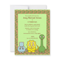 Dinosaur Theme Kid's Birthday Party Invitation