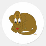 Dinosaure mignon de Brown de bébé Autocollant Rond